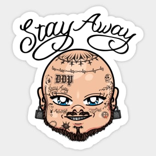 Post Stay Away Sticker